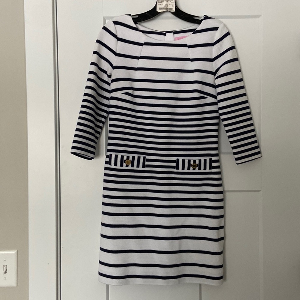 Three quarter sleeve nautical lilly pulitzer dress